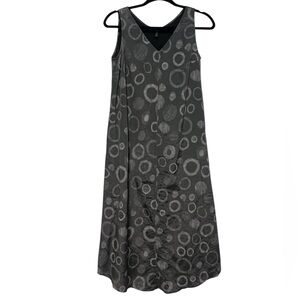 OSKA Grey Cotton Blend V-Neck Dress (Size M)
